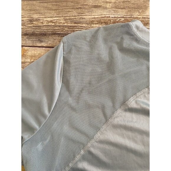 Nike Womens Running‎ Blue Metallic Logo w/ Mesh Detailing SS Top Size M Runner - Picture 4 of 8